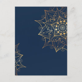 Postal Mandala azul y oro | El arte islámico inspirado