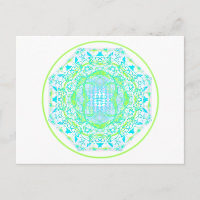 Postal Mandala_bleu_vert (Anverso)