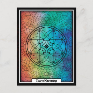 Postal Mandala coloreada de geometría sagrada personaliza