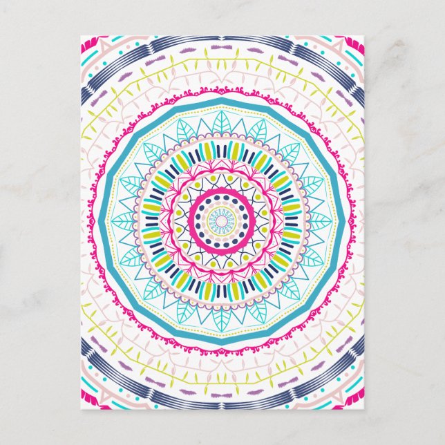 Postal mandala colorido (Anverso)