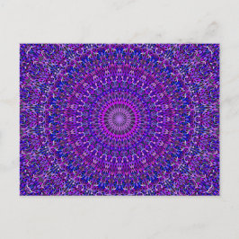 Postal Mandala de encaje en morado y azul
