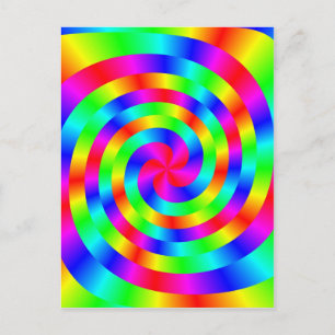 Postal mandala de espiral colorida