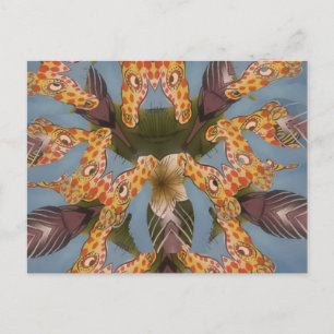 Postal Mandalá de jirafa caleidoscopio: arte abstracto de