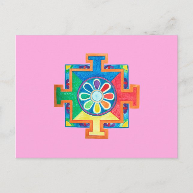 Postal Mandala de la creación acuarela (Anverso)