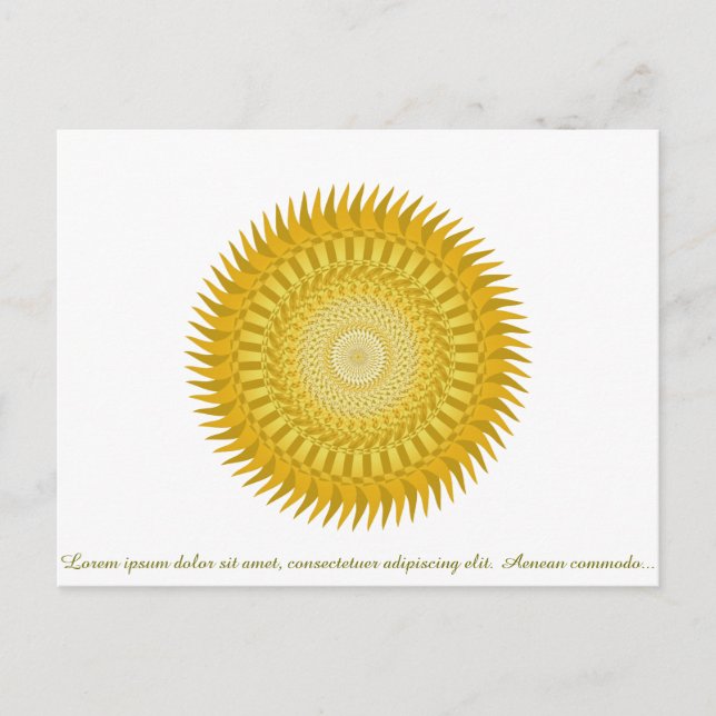 Postal Mandala del Sol en Amarillo (Anverso)