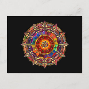 Postal Mandala dorada simbólica