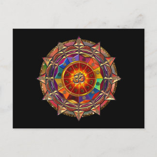 Postal Mandala dorada simbólica
