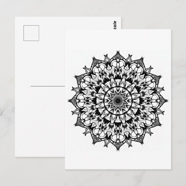 Postal Mandala en blanco (Anverso / Reverso)