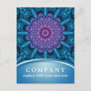 Postal Mandala espiritual de flores moradas