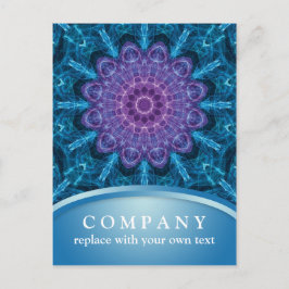 Postal Mandala espiritual de flores moradas