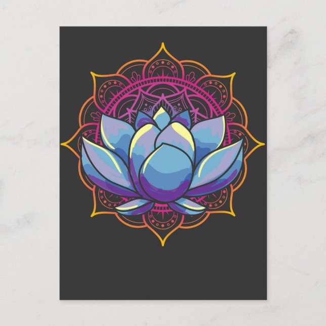 Postal Mandala espiritual Lotus Art (Anverso)