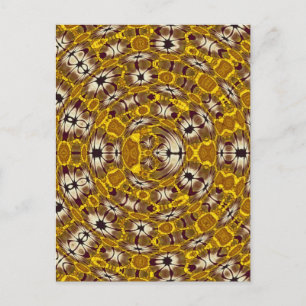 Postal Mandalá Floral Dorado Patrón Boho