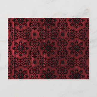 Postal Mandala gótica gris, roja y negra