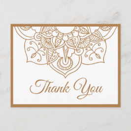 Postal Mandala Gracias Brown Boho Boda indio moderno
