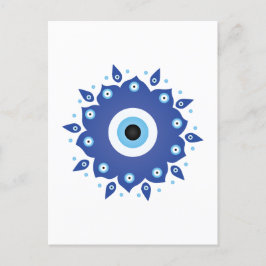 Postal Mandala griega malvado Ojo Azul Blanco