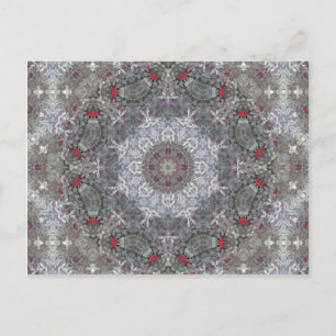 Postal Mandala gris y roja