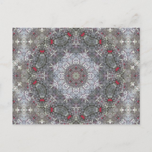 Postal Mandala gris y roja (Anverso)