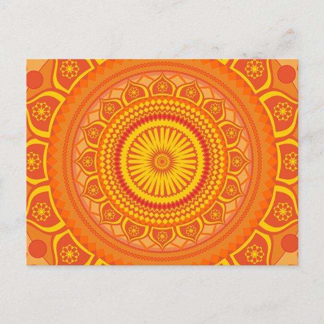 Postal mandala indio naranja (Anverso)