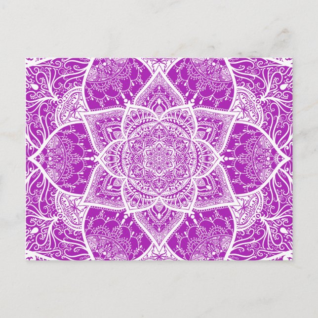 Postal Mandala morada y blanca - Loergans en Nudibranch (Anverso)