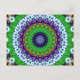 Postal Mandala multicolor floral kaleidoscopio