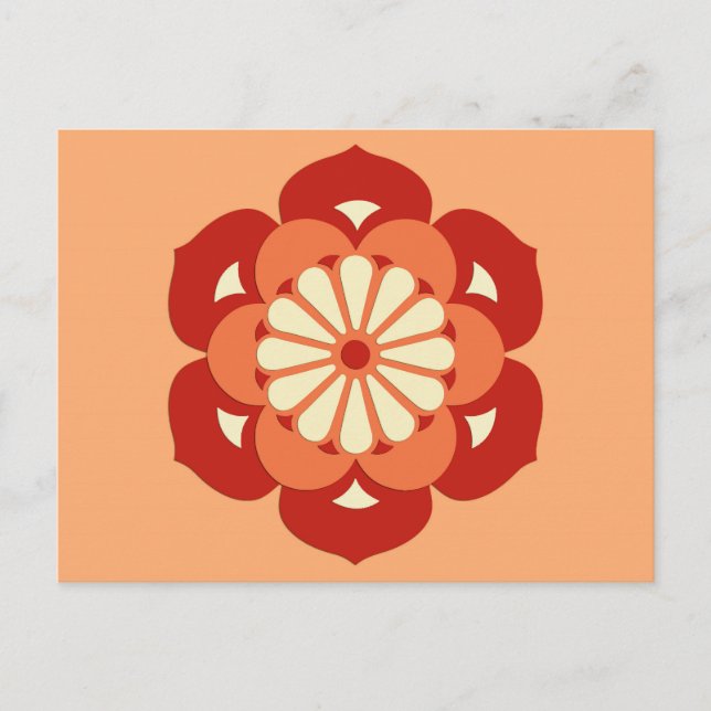 Postal Mandala, Naranja Pastel y mandarín (Anverso)