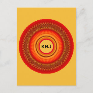 Postal Mandala naranja y amarilla
