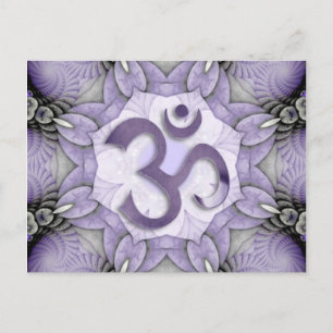 Postal MANDALA OM - violeta