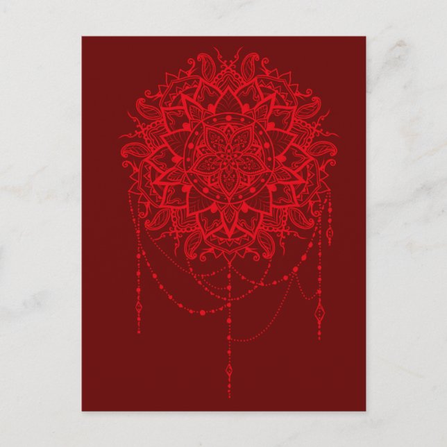 Postal Mandala red maroon Indian (Anverso)