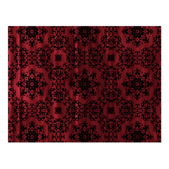 Postal Mandala roja y negra sucia gótica