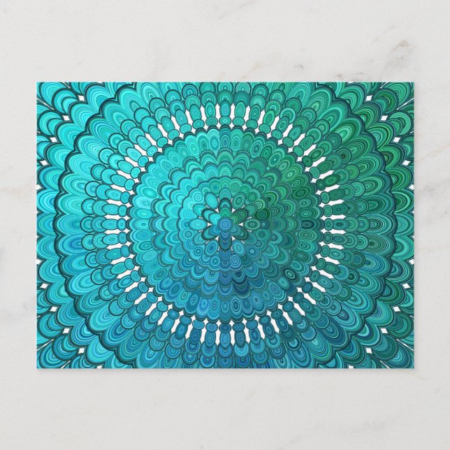 Postal Mandalá Turquesa (Anverso)