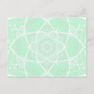 Postal Mandala verde y blanca - Loergans en Jade