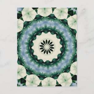 Postal Mandalas de Azul Cerúleo y Verde Sacramento
