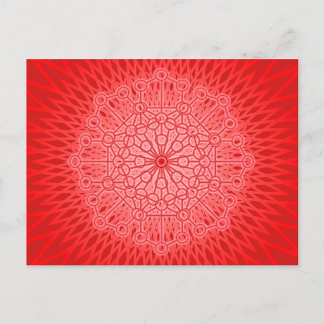 Postal Mandalas del Chakra Rojo Geometría Sagrada (Anverso)