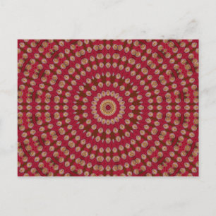 Postal Mandalas Estrella Amarillo Dorado Rojo