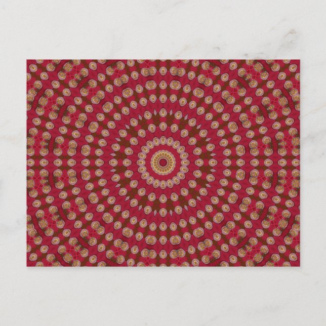 Postal Mandalas Estrella Amarillo Dorado Rojo (Anverso)
