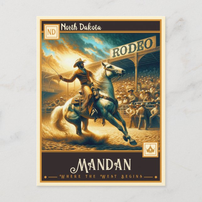 Postal Mandan, Dakota del Norte | Antiguo (Anverso)