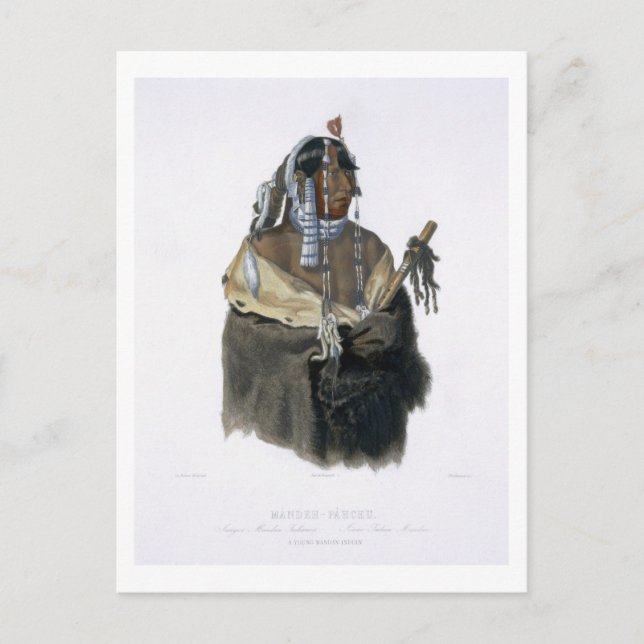 Postal Mandeh-Pahchu, joven indio mandinés, plato 24 de (Anverso)