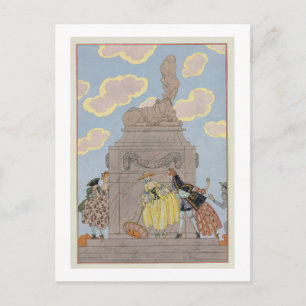 Postal Mandoline, ilustracion de 'Fetes Galantes' de Pa
