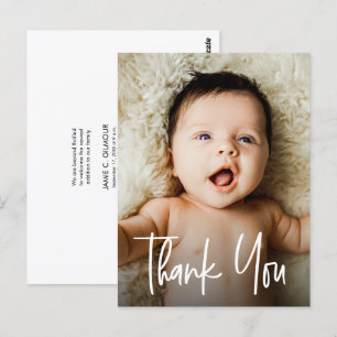 Postal Manejo de la foto del bebé nacimiento moderno Grac