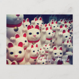 Postal Maneki Neko, gatos afortunados del templo Gotokuji