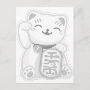 Postal maneki neko gris