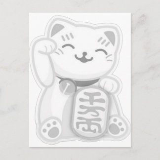 Postal maneki neko gris