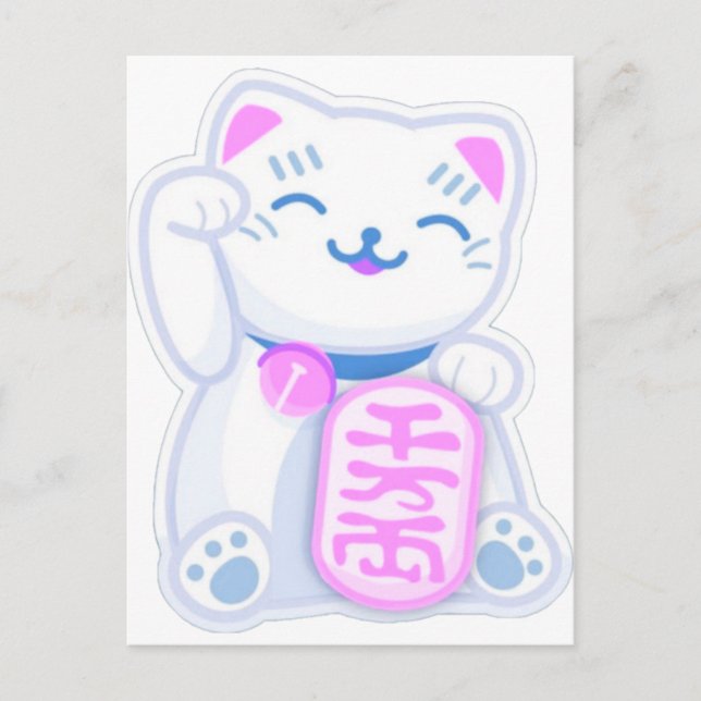 Postal maneki neko pastel (Anverso)