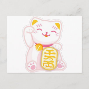 Postal maneki neko pink