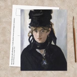 Postal Manet - Berthe Morisot con un ramo de violetas