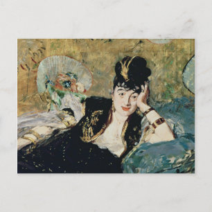Postal Manet   Dama con fans