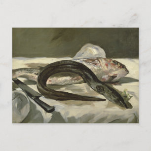 Postal Manet   Eel y Red Mullet, 1864