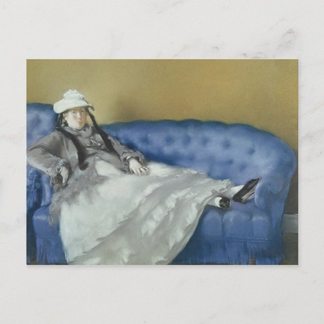 Postal Manet | Madame Manet sobre un Sofá azul, 1874 (Anverso)