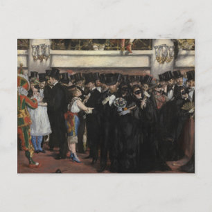 Postal Manet   Pelota enmascarada en la ópera, 1873