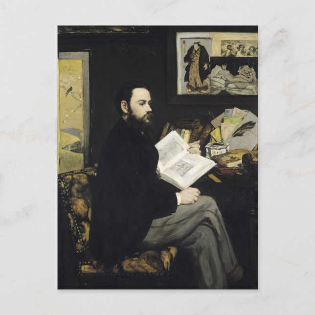 Postal Manet | Retrato de Emile Zola 1868 (Anverso)